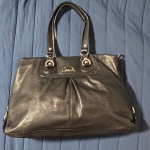 Coach Black Leather Tote